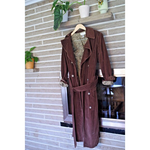 Newport News Jackets & Blazers - VTG 90s Y2K Newport News Brown Corduroy Trench Newport News animal print size 6